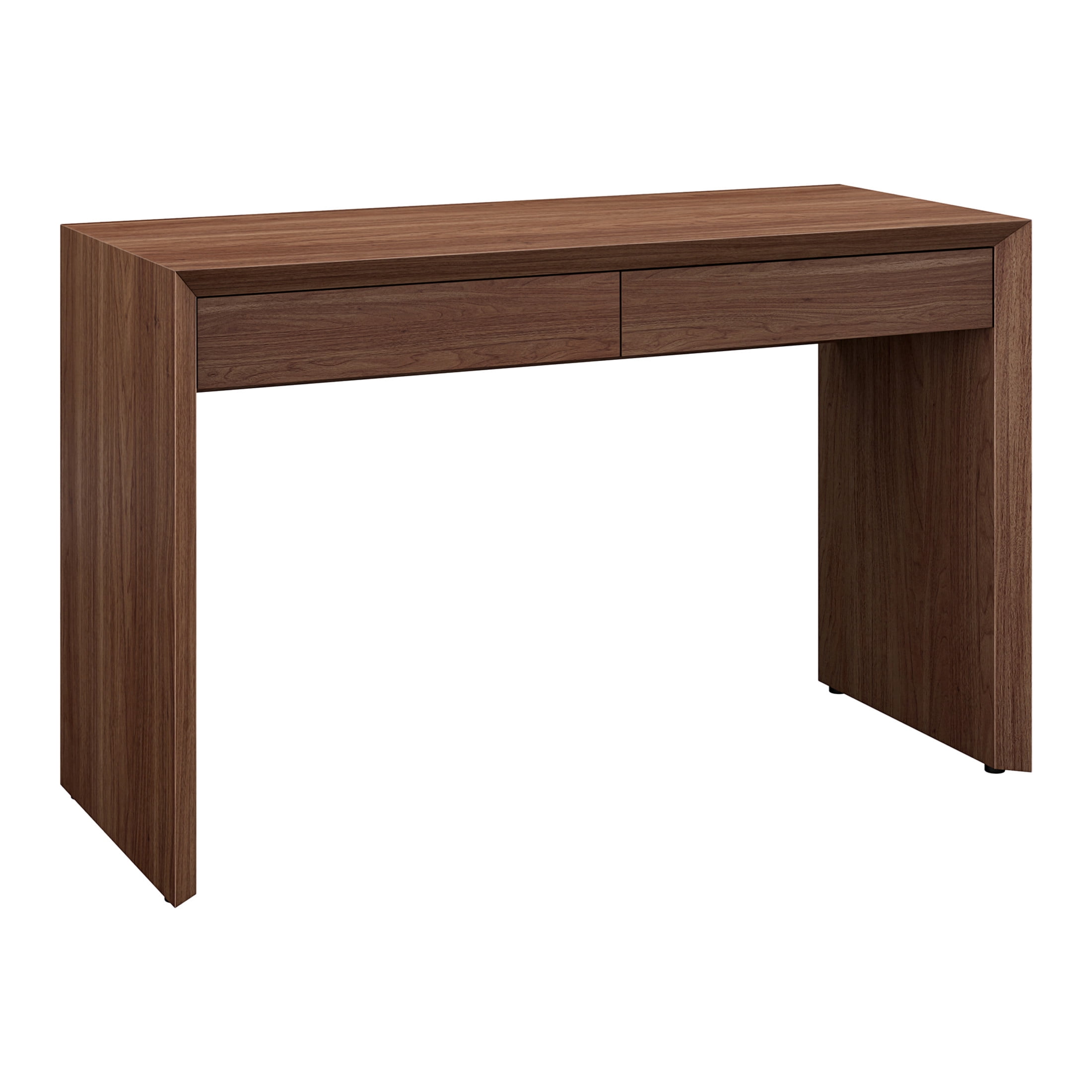 Evelyn&Zoe Modern/Contemporary 48" Wide Satin Walnut Home Office