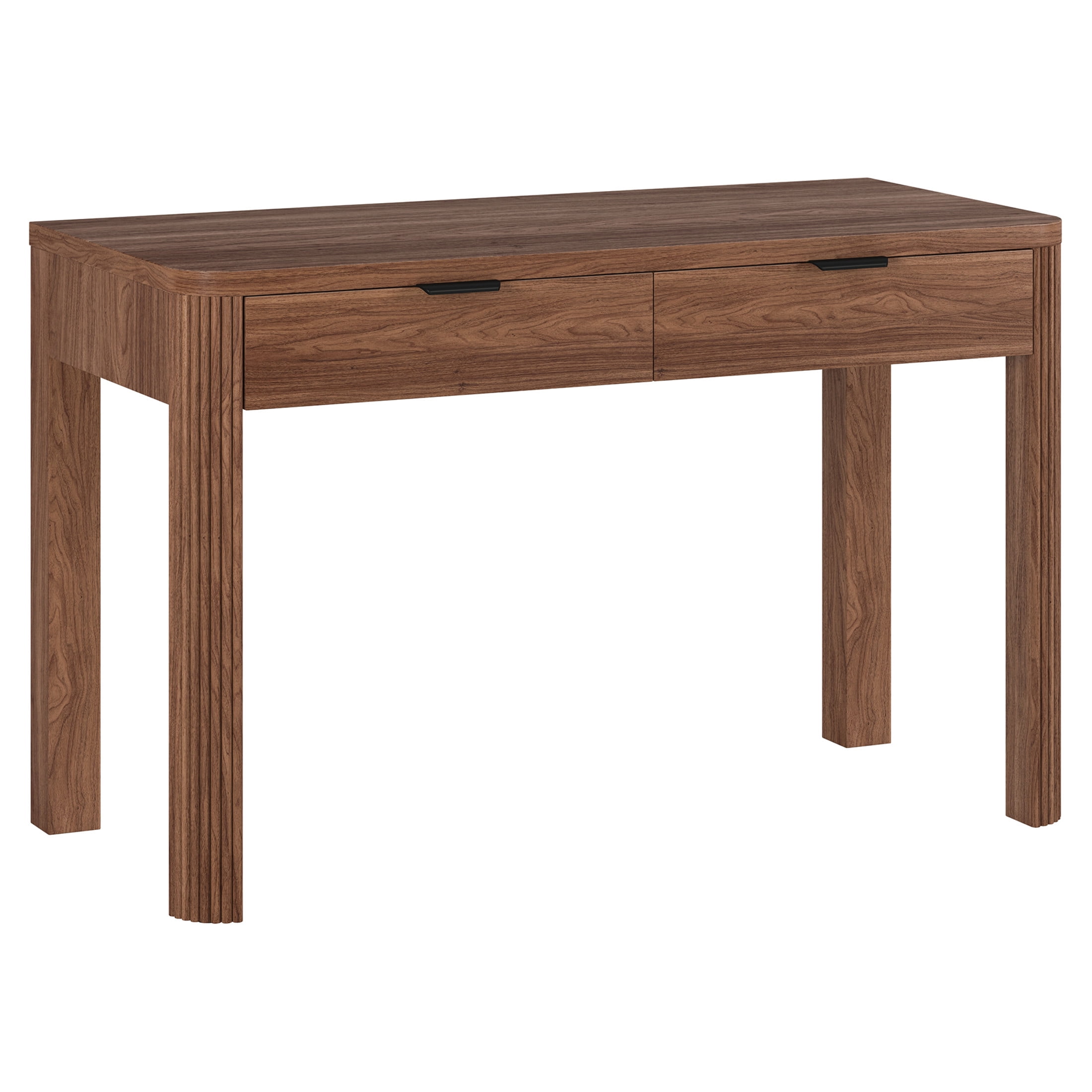 Evelyn&Zoe Modern/Contemporary 48" Wide Satin Walnut Home Office