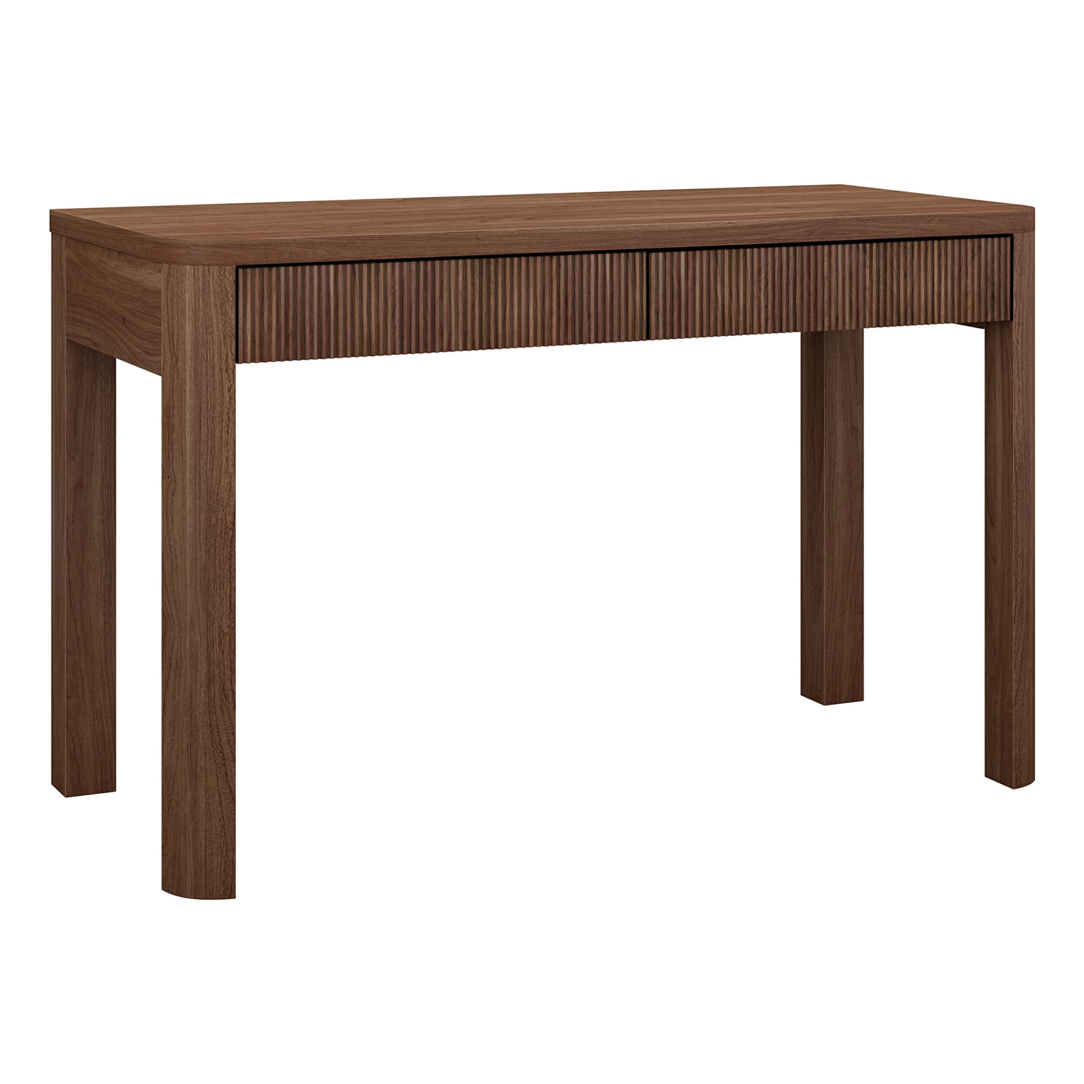 Evelyn&Zoe Modern/Contemporary 48" Wide Satin Walnut Home Office