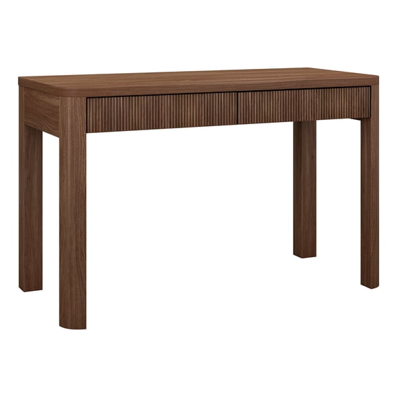 Evelyn&Zoe Modern/Contemporary 48" Wide Satin Walnut Home Office