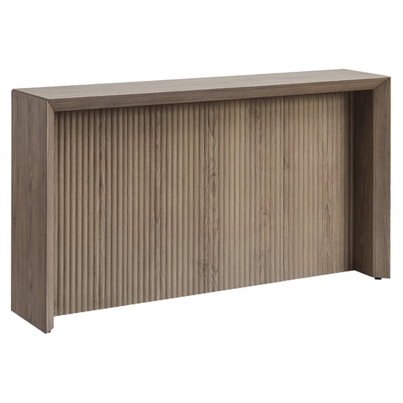 Evelyn&Zoe Modern/Contemporary 56" Wide Antiqued Gray Oak Console Table