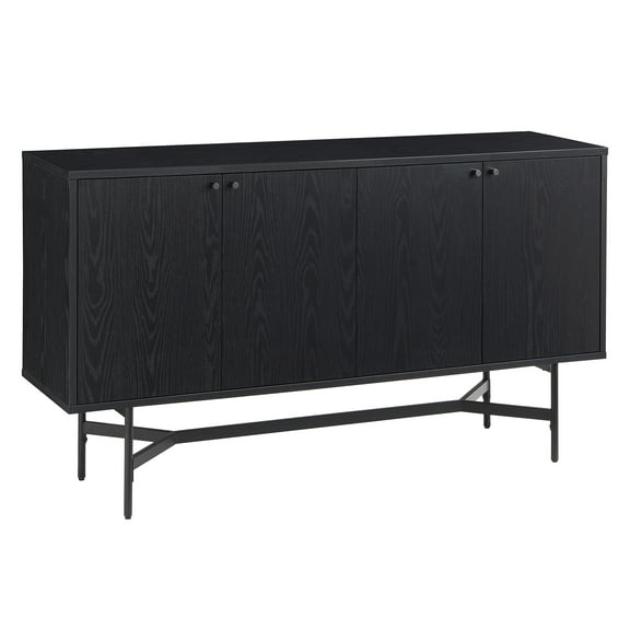 Evelyn&Zoe Richmond 58" Wide Rectangular Buffet Table, Black Grain