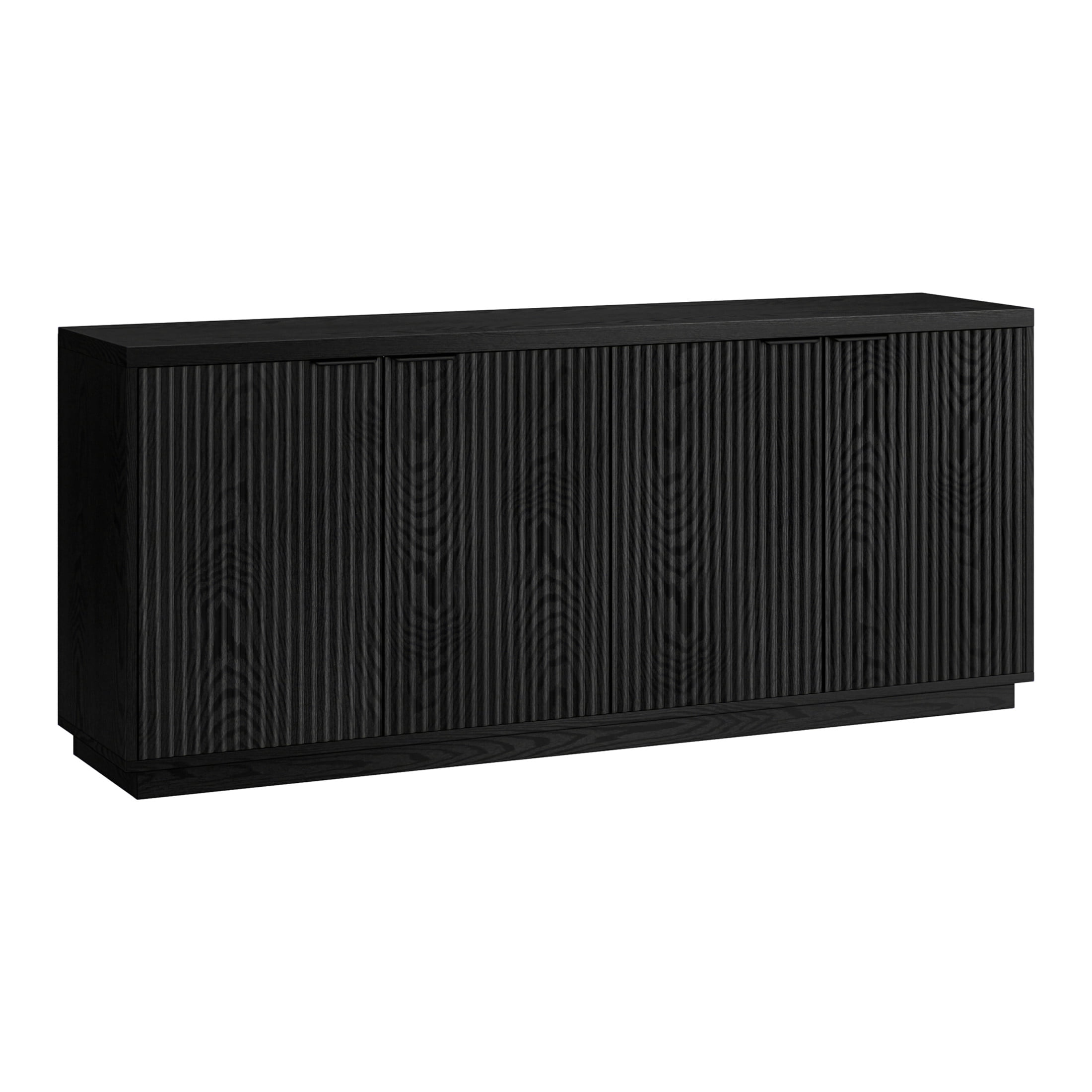 Evelyn&Zoe Modern/Contemporary 68" Wide Black Grain Buffet Table