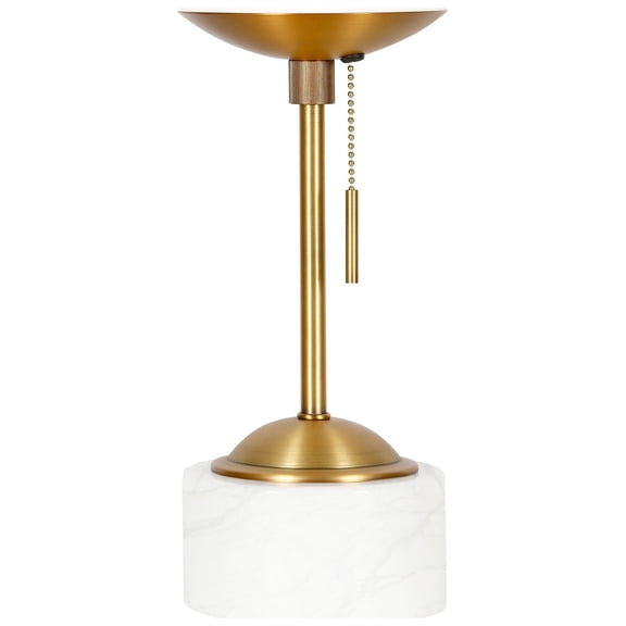 Henn&Hart 8" Brass/White Marble Marble/Metal/Glass Table Lamp