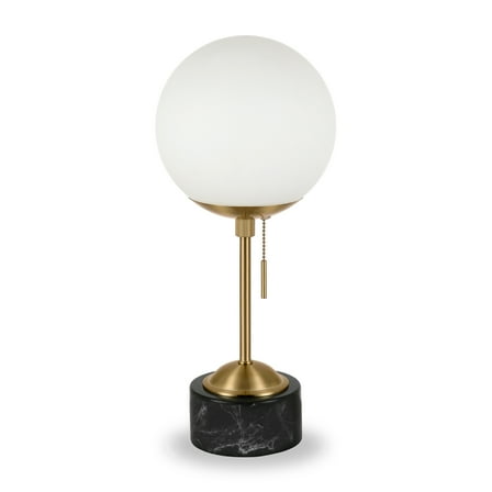 Evelyn&Zoe Modern Marble Table Lamp with White Globe Shade