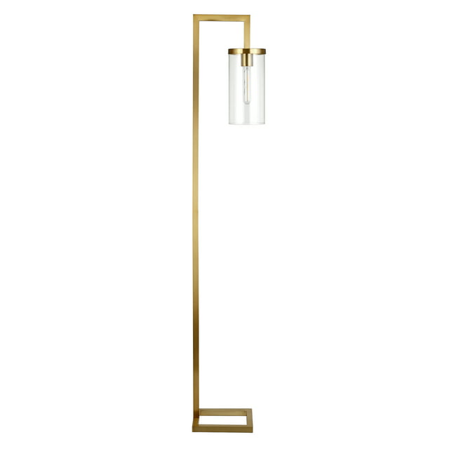 Evelyn&Zoe Modern Metal Floor Lamp with Clear Glass Shade