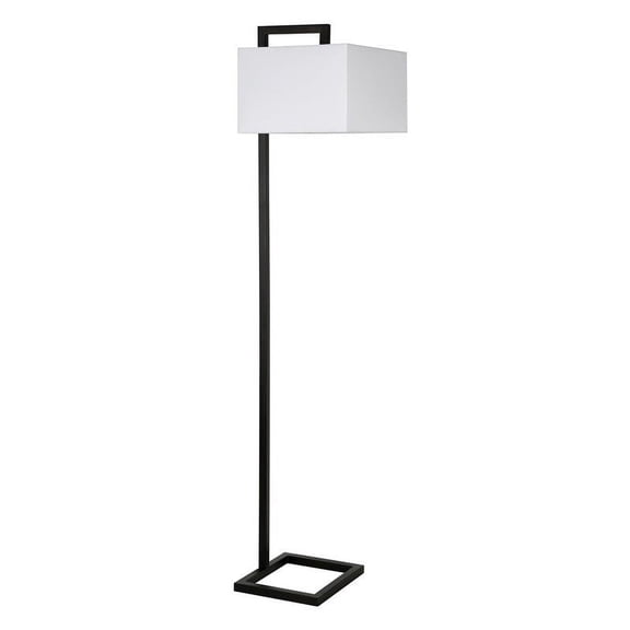 Evelyn&Zoe Modern Metal Floor Lamp with Square Shade