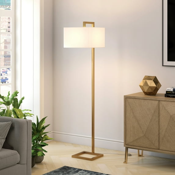 Evelyn&Zoe Modern Metal Floor Lamp with Square Shade