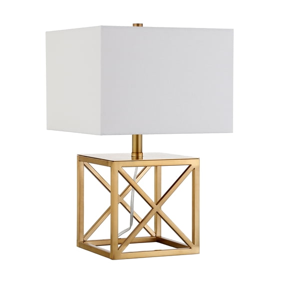 Evelyn&Zoe Modern Metal Table Lamp with Fabric Shade