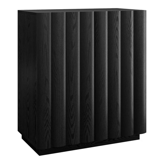 Evelyn&Zoe Modern/Contemporary 28" Wide Black Grain Accent Cabinet