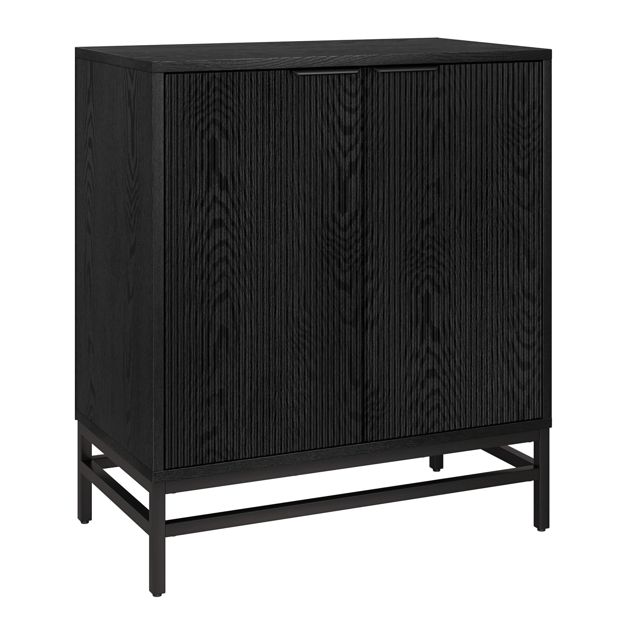 Evelyn&Zoe Modern/Contemporary 28" Wide Black Grain Accent Cabinet