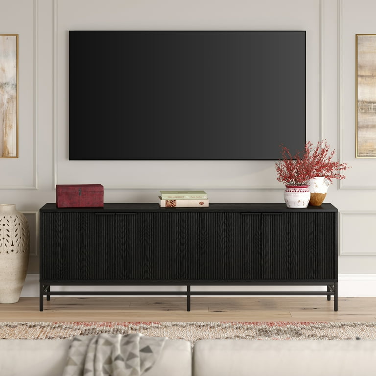 Montello Rectangular TV Stand for TV s Up to 78 in Black Grain