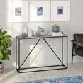 thumbnail image 1 of Evelyn&Zoe Nia 45" Wide Rectangular Console Table, Blackened Bronze/Antiqued Gray Oak, 1 of 5