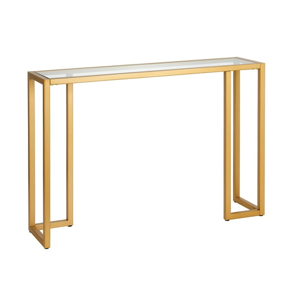 Evelyn&Zoe Oscar 42" Wide Rectangular Console Table, Brass