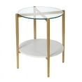thumbnail image 1 of Evelyn&Zoe Otto 20" Wide Round Side Table with MDF Shelf, Brass and White Lacquer, 1 of 8