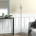 thumbnail image 1 of Evelyn&Zoe Panos 66.25" Tall Floor Lamp with Glass Shade, Polished Nickel/Clear, 1 of 8