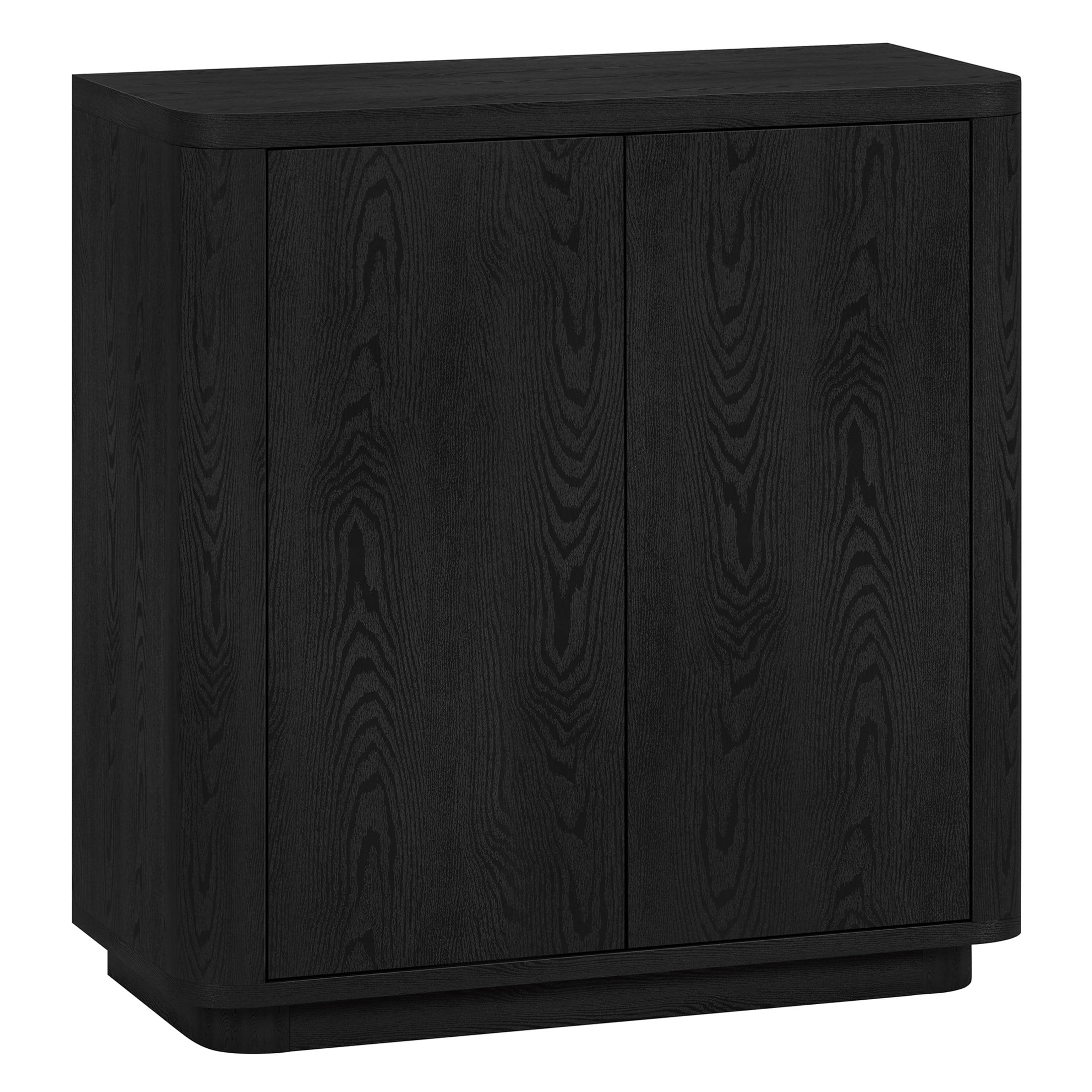 Evelyn&Zoe Modern/Contemporary 32" Wide Black Grain Accent Cabinet