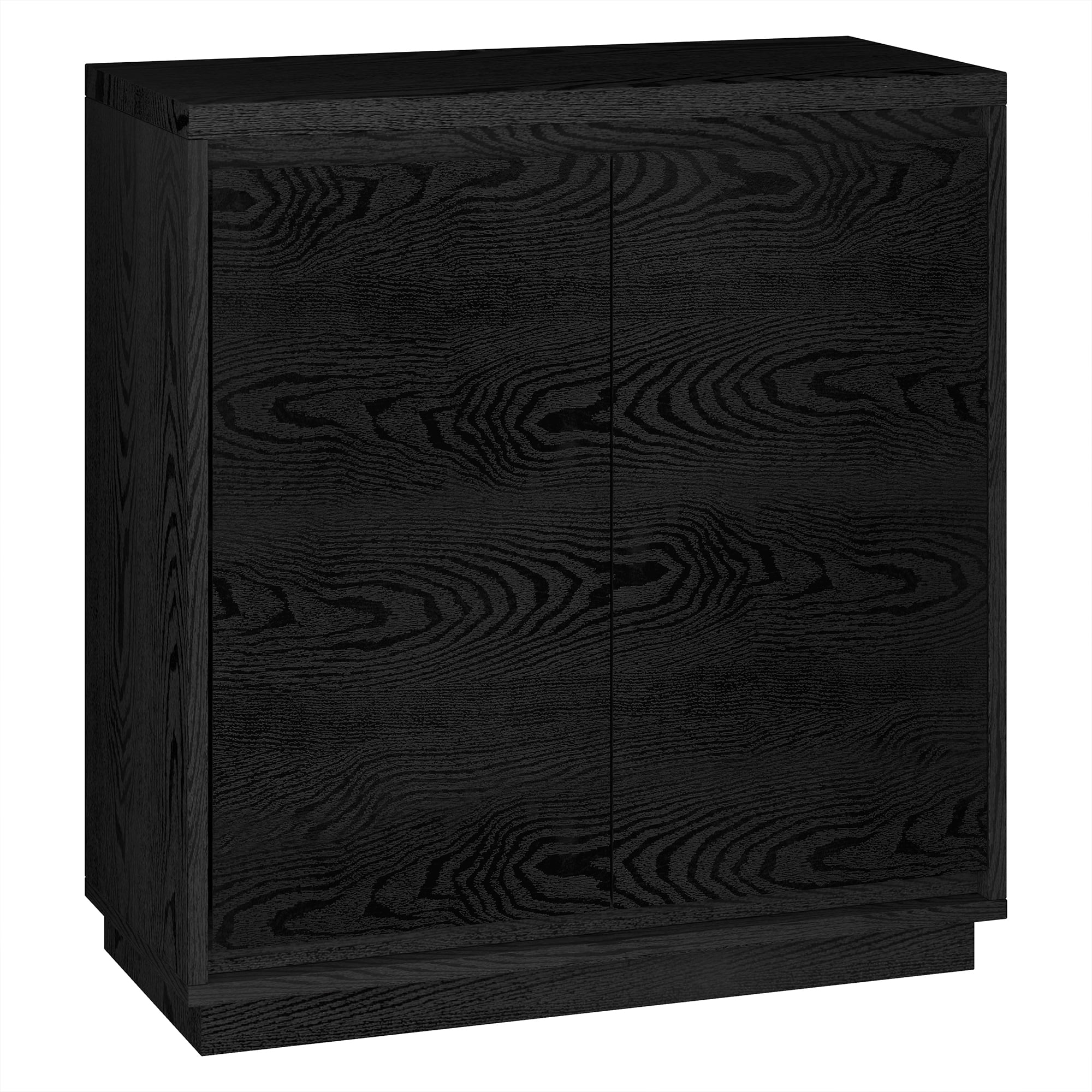 Black Grain MDF Rectangular Accent Cabinet with Adjustable Shelving