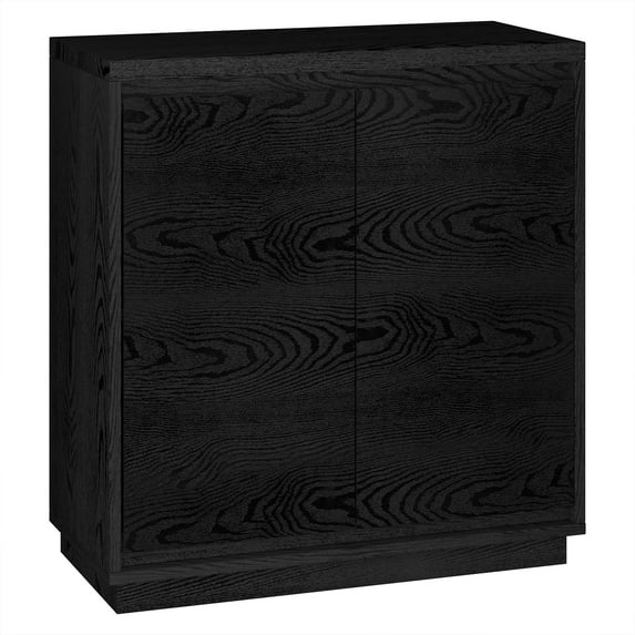 Evelyn&Zoe Presque 30" Wide Rectangular Accent Cabinet, Black Grain