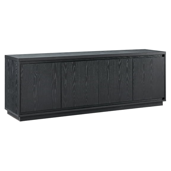 Evelyn&Zoe Presque Rectangular TV Stand for TV's up to 75", Black Grain