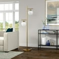 thumbnail image 1 of Evelyn&Zoe Pyrus 2-Light Floor Lamp with Glass Shades, Brass/White Milk, 1 of 5