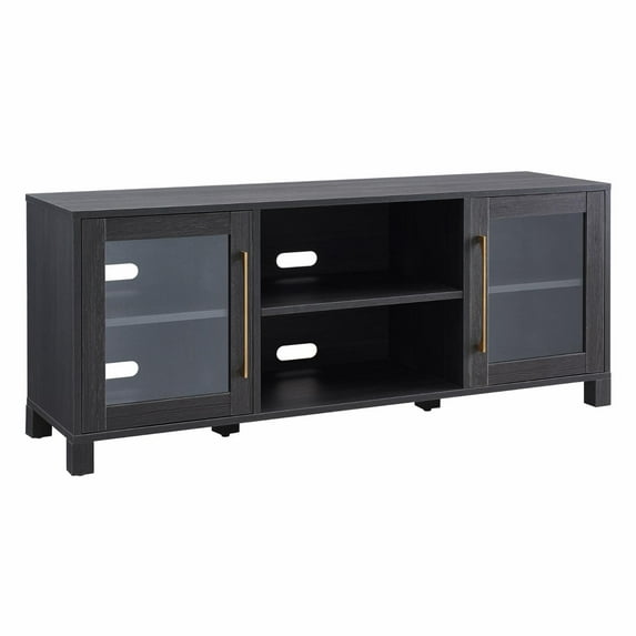 Evelyn&Zoe Quincy Rectangular TV Stand for TV's up to 65", Charcoal Gray
