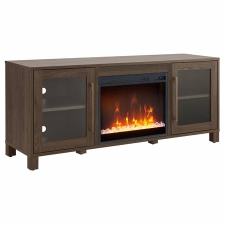 Camden&Wells - Quincy Crystal Fireplace TV Stand for Most TVs up to 65" - Alder Brown