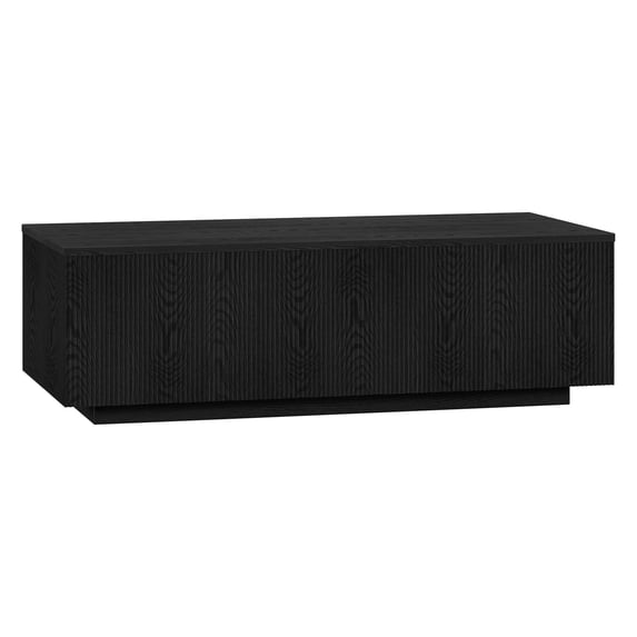 Evelyn&Zoe Reyes 48" Wide Rectangular Coffee Table, Black Grain
