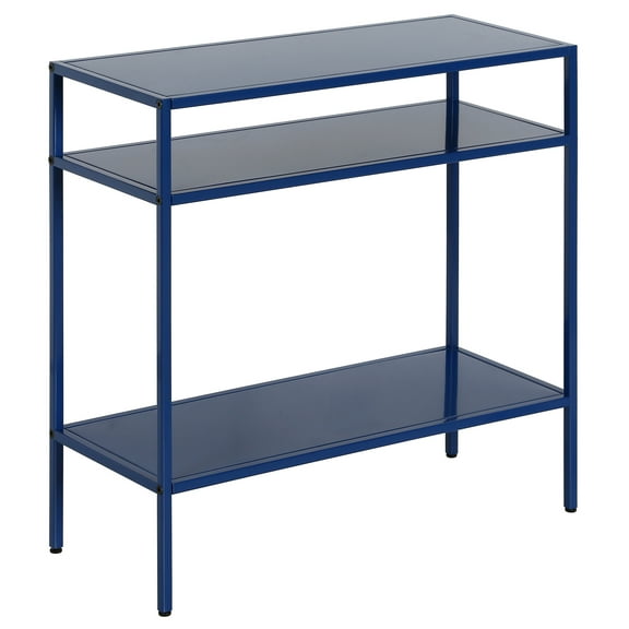 Evelyn&Zoe Ricardo 24" Wide Rectangular Side Table, Mykonos Blue