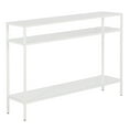 thumbnail image 1 of Evelyn&Zoe Ricardo 42" Wide Rectangular Console Table with Metal Shelves, Matte White, 1 of 5