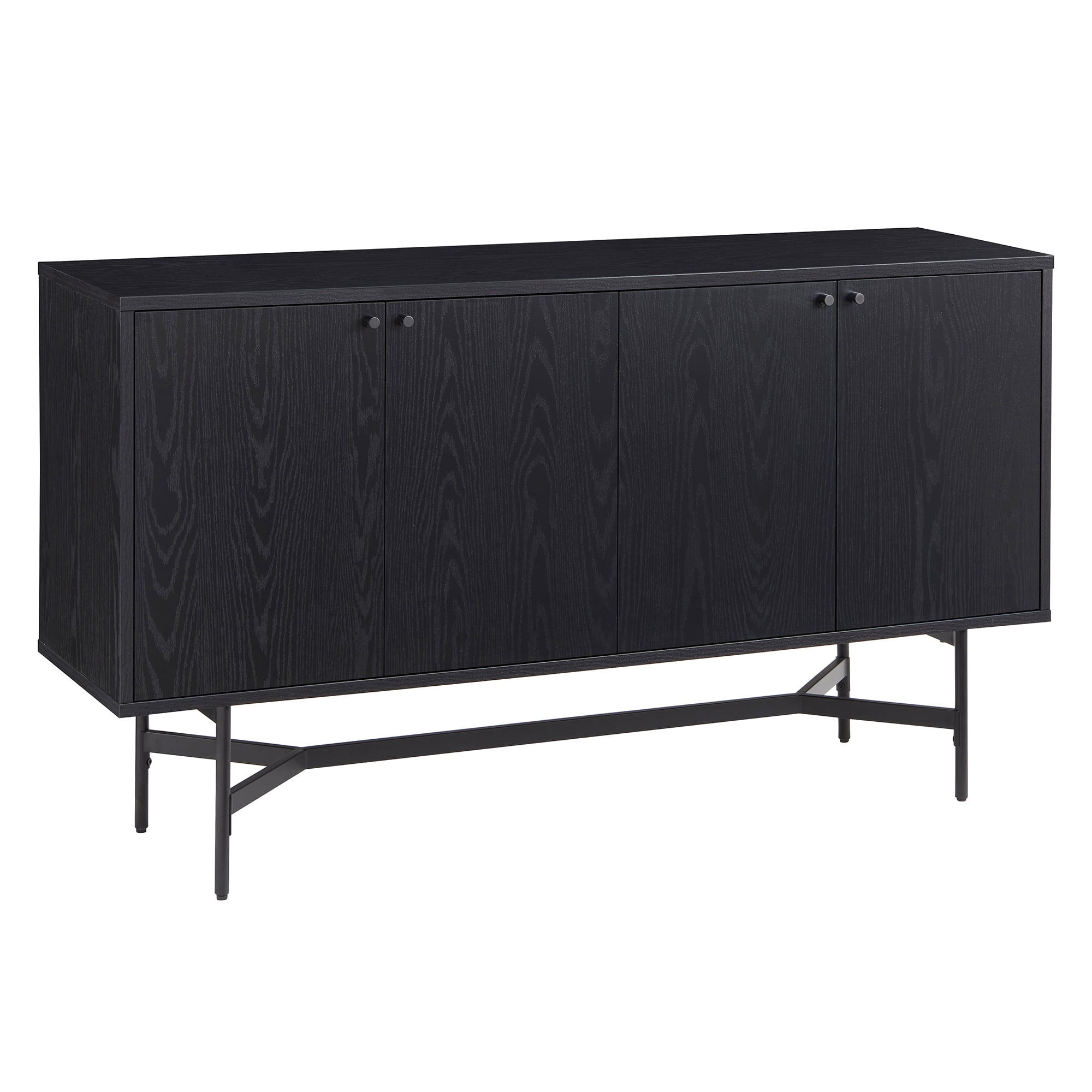 Evelyn&Zoe Richmond 58" Wide Rectangular Buffet Table, Black Grain