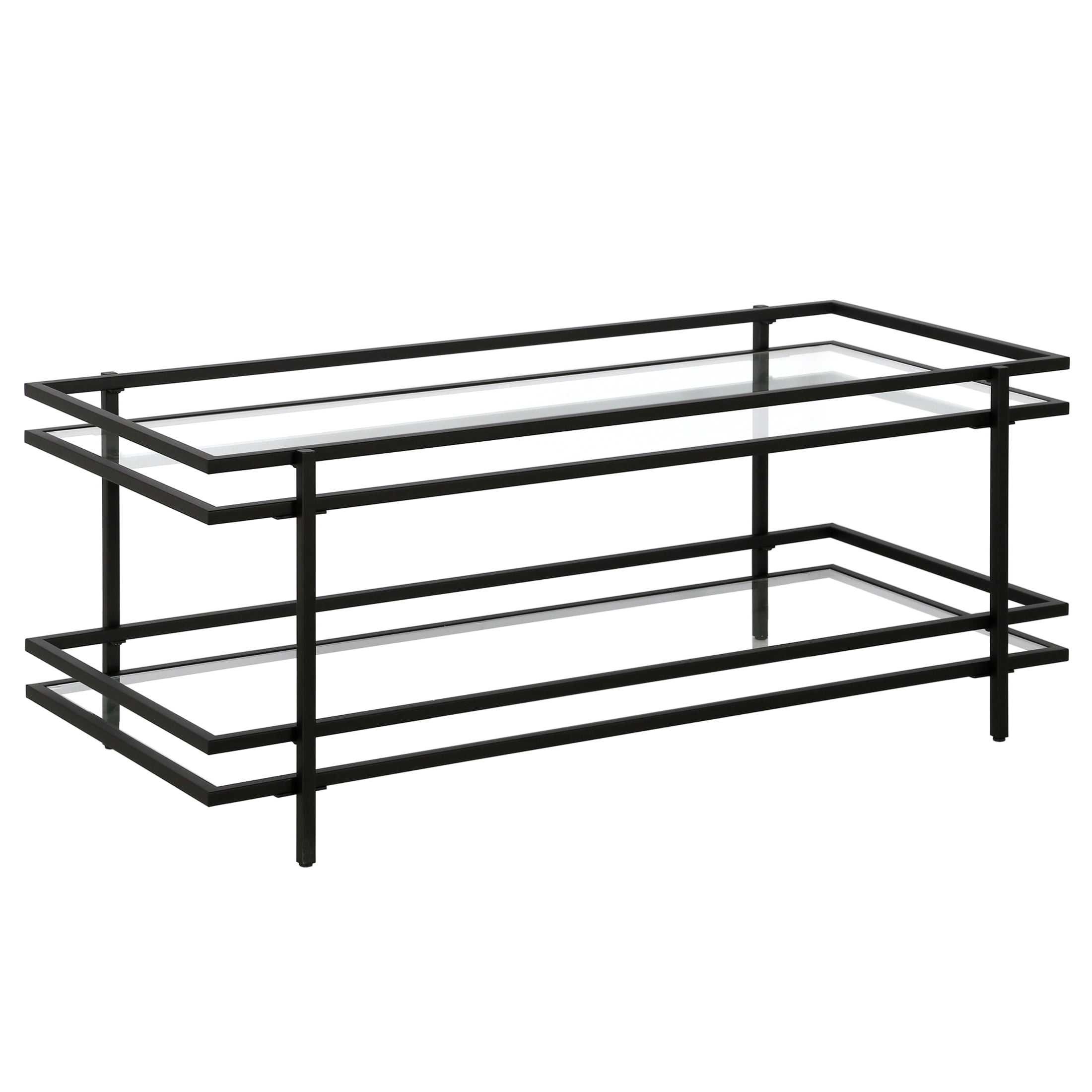 Evelyn&Zoe Robillard 45" Wide Rectangular Coffee Table in Blackened Bronze