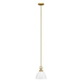 thumbnail image 1 of Evelyn&Zoe Rockwell 9.5" Wide Pendant with Glass Shade in Brass/White Milk, 1 of 9