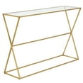 thumbnail image 1 of Evelyn&Zoe Sabrina 45" Wide Rectangular Console Table, Brass, 1 of 7