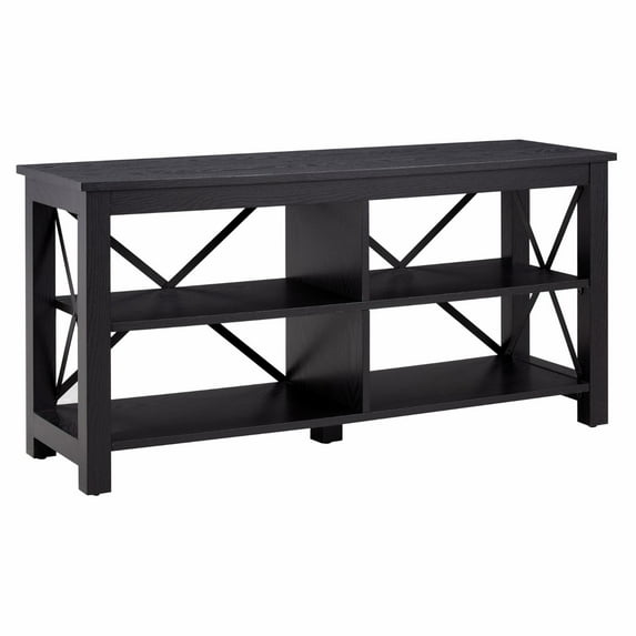 Evelyn&Zoe Sawyer Rectangular TV Stand for TV's up to 55", Black