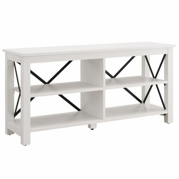 Evelyn&Zoe Sawyer Rectangular TV Stand for TV's up to 55", White