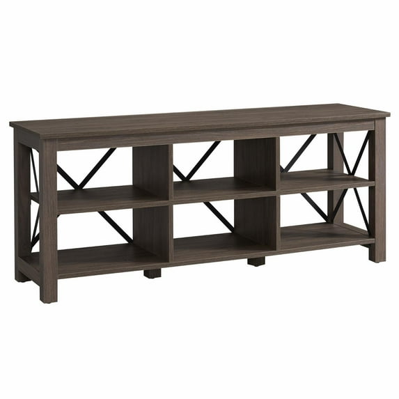 Evelyn&Zoe Sawyer Rectangular TV Stand for TV's up to 65", Alder Brown