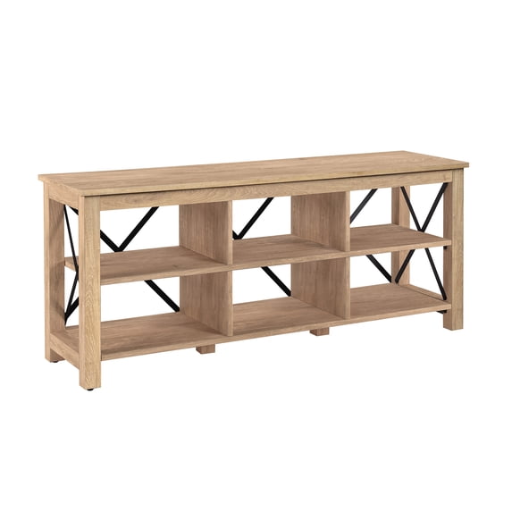 Evelyn&Zoe Sawyer Rectangular TV Stand for TV's up to 65" in White Oak