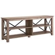 Evelyn&Zoe Sawyer Rectangular TV Stand for TV's up to 70", Gray Oak