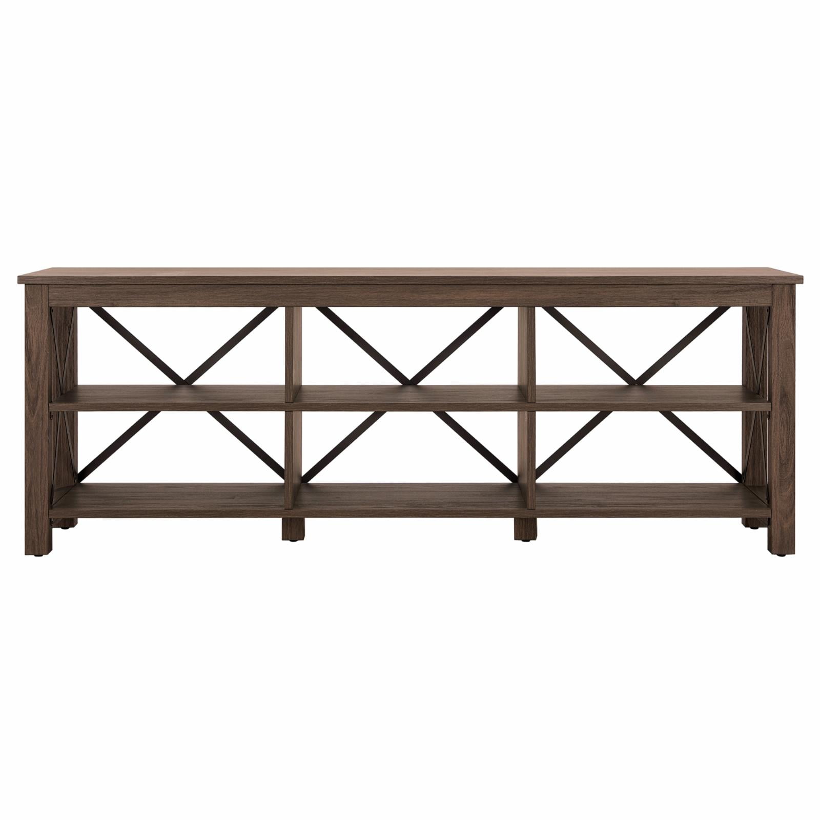 Sawyer 68" Alder Brown Metal Frame TV Stand