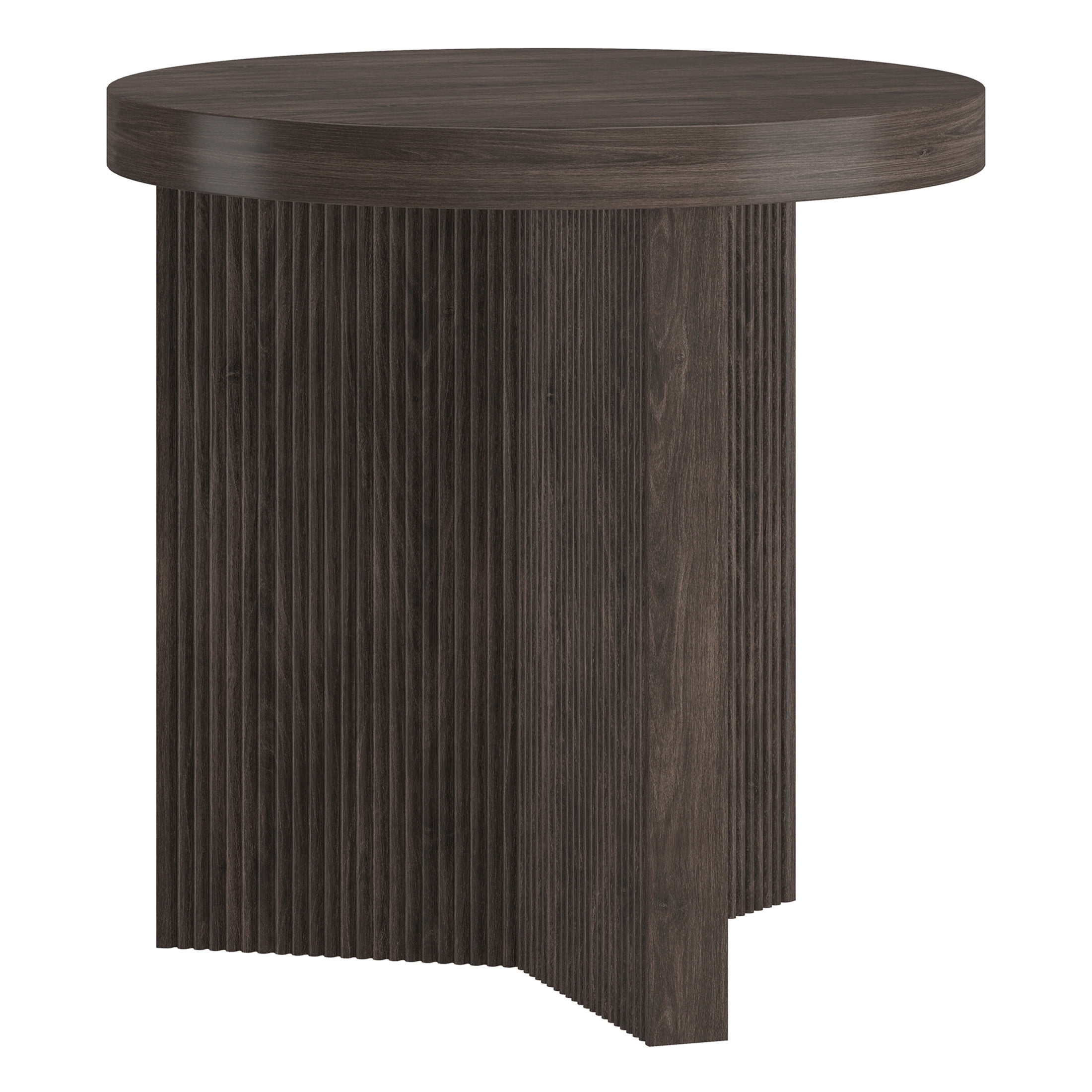 Evelyn&Zoe Scandinavian 22" Wide Alder Brown Side Table