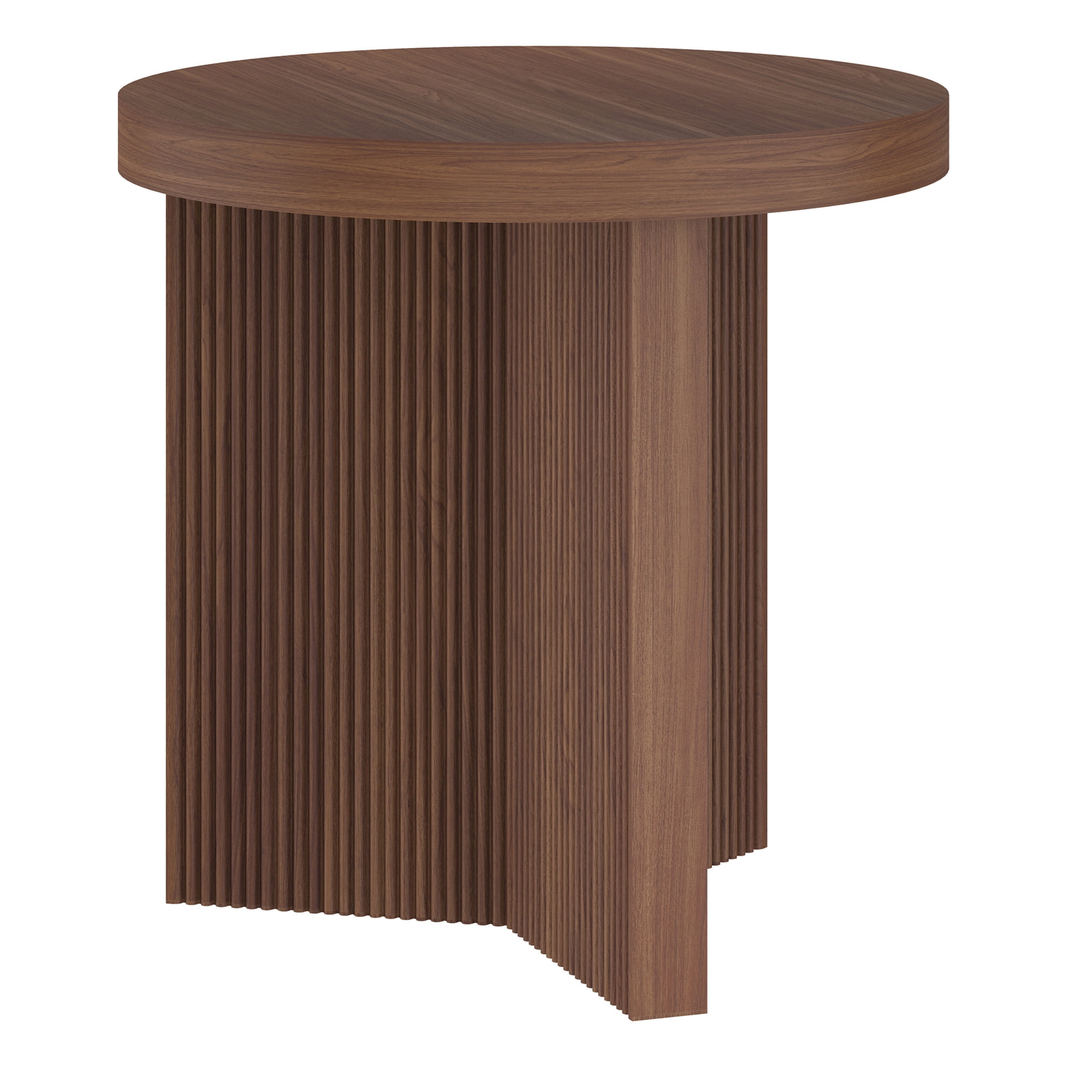 Evelyn&Zoe Scandinavian 22" Wide Satin Walnut Side Table