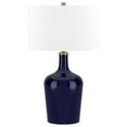 thumbnail image 1 of Evelyn&Zoe Sebago 25" Tall Table Lamp with Fabric Shade, Navy Blue/White, 1 of 6