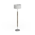 thumbnail image 1 of Evelyn&Zoe Simone 2-Light Floor Lamp with Fabric Shade, Rustic Oak/Polished Nickel/White, 1 of 5