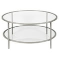 thumbnail image 1 of Evelyn&Zoe Sivil 36" Wide Round Coffee Table with Glass Top, Nickel, 1 of 11