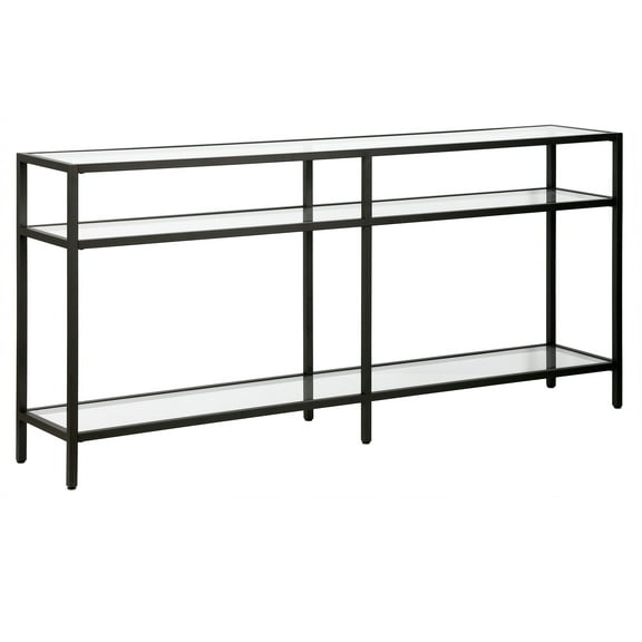 Evelyn&Zoe Sivil 64" Wide Rectangular Console Table, Blackened Bronze