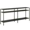 thumbnail image 1 of Evelyn&Zoe Sivil 64" Wide Rectangular Console Table with Metal Shelves, Blackened Bronze, 1 of 8