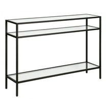 Evelyn&Zoe Siviline 42" Wide Rectangular Console Table, Blackened Bronze