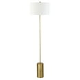 thumbnail image 1 of Evelyn&Zoe Somerset 64" Tall Floor Lamp with Drum Fabric Shade, Brass/White, 1 of 7