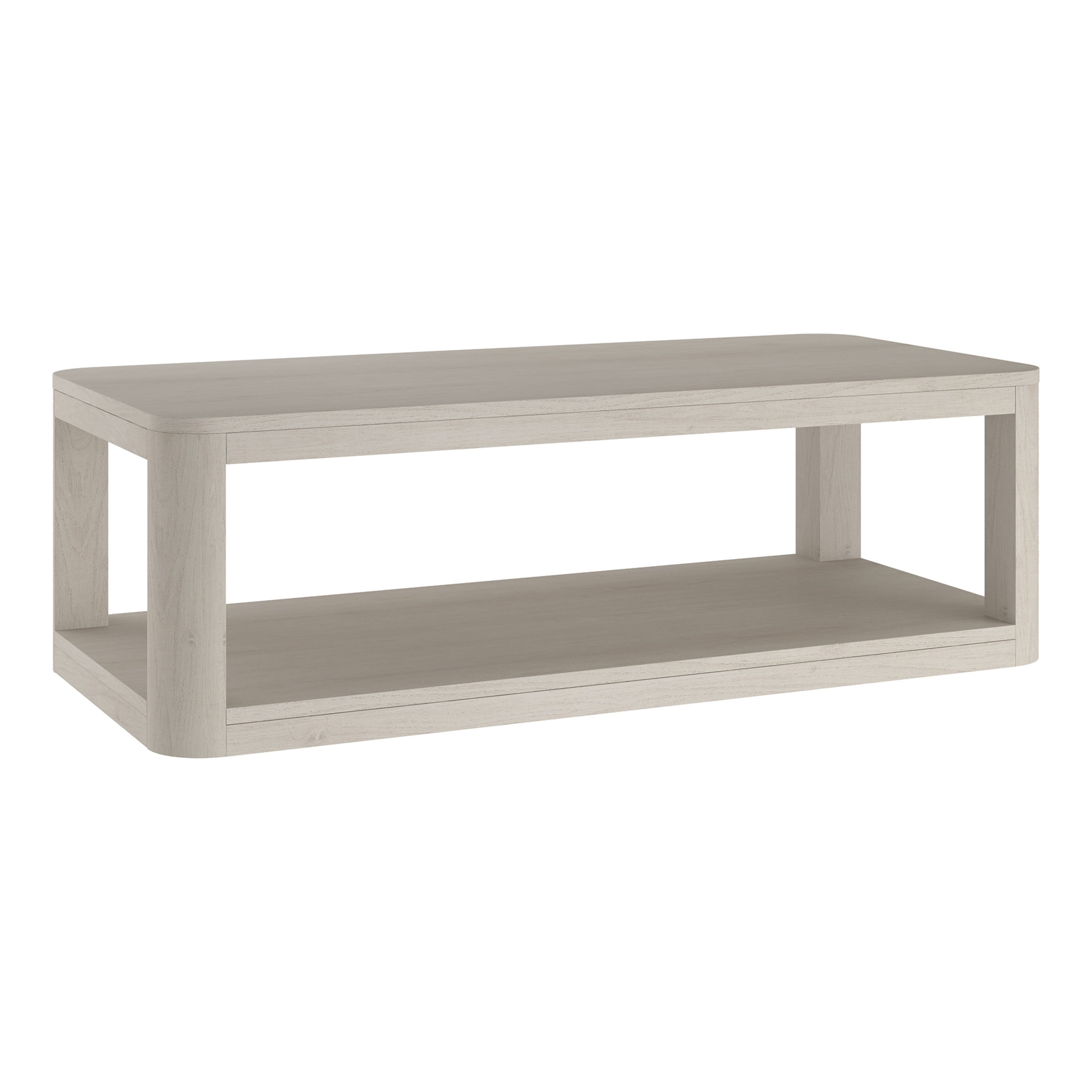 Evelyn&Zoe Modern/Contemporary 47" Wide Alder White Coffee Table